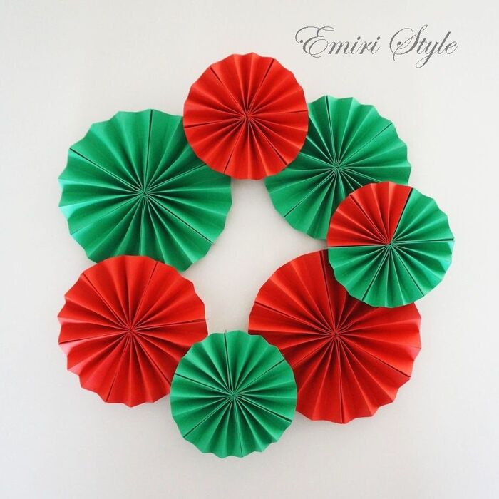 折り紙でクリスマスリース：とても時間がかかりました！くるみおれんじ