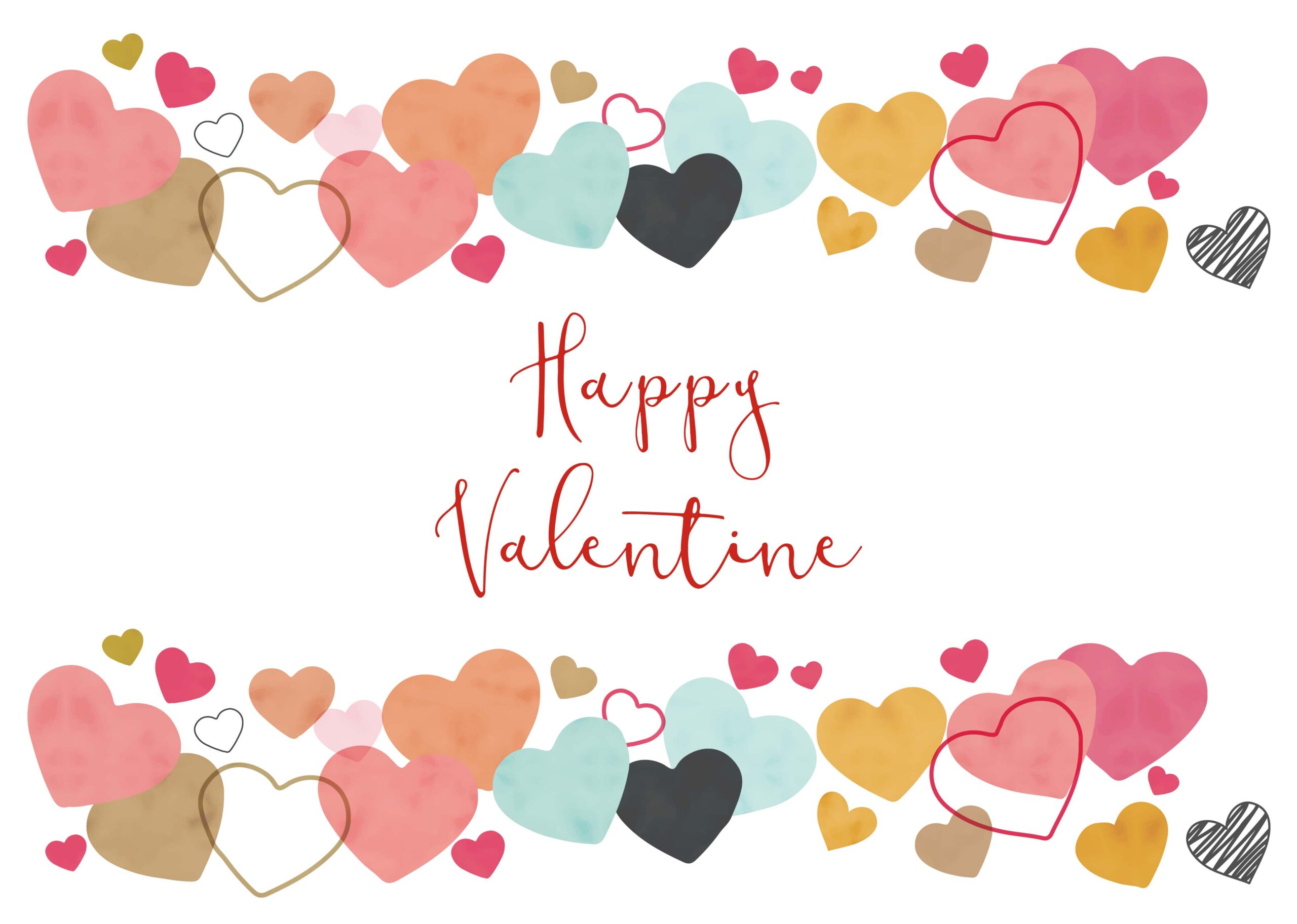 バレンタインデーメッセージカード 花柄２ のテンプレート無料イラスト素材素材ラボ