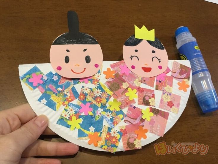 紙皿で簡単ひな人形工作：ひな祭り工作 – もぽにゃのらぼらとり