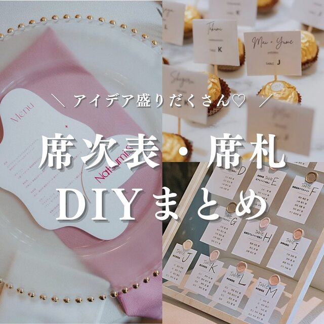 カラフルなモチーフを使った 結婚式の参考になる手作り席札やウェルカムアイテムWeddingcard.jp