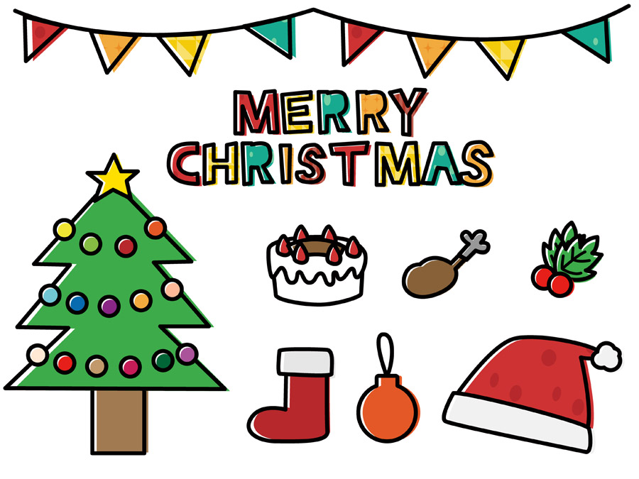 シニア・施設でのクリスマス会のイラスト02イラスト無料・かわいいテンプレート