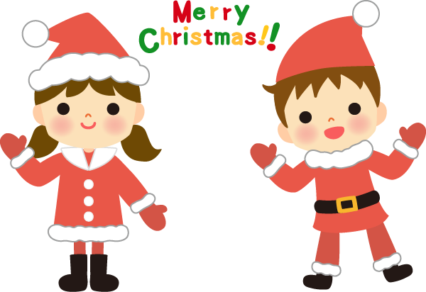 クリスマスの買い物をするおかあさんと子どもたちのイラスト カラー子供と動物のイラスト屋さん わたなべふみ