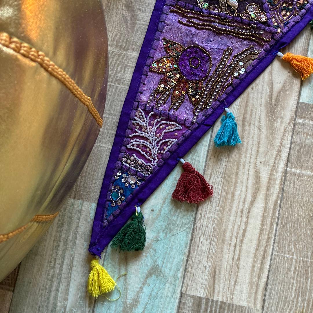 正月 お正月 新年 刺繍 刺繍タペストリー タペストリー 華やか インテリア 門松 しめ縄 鏡餅 手軽 簡単_ジャスミンドイル