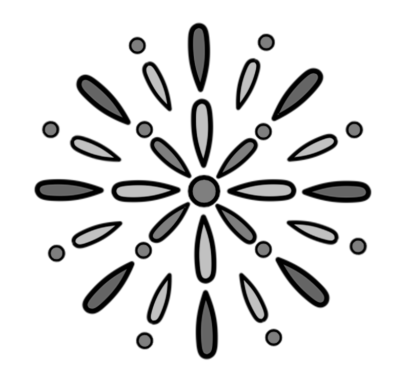 花火と水彩背景のポストカード：イラスト無料