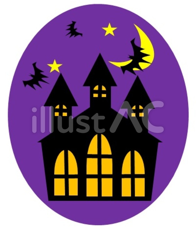 かわいいハロウィンのお城イラスト簡単・無料で使えるフリー素材アイコン