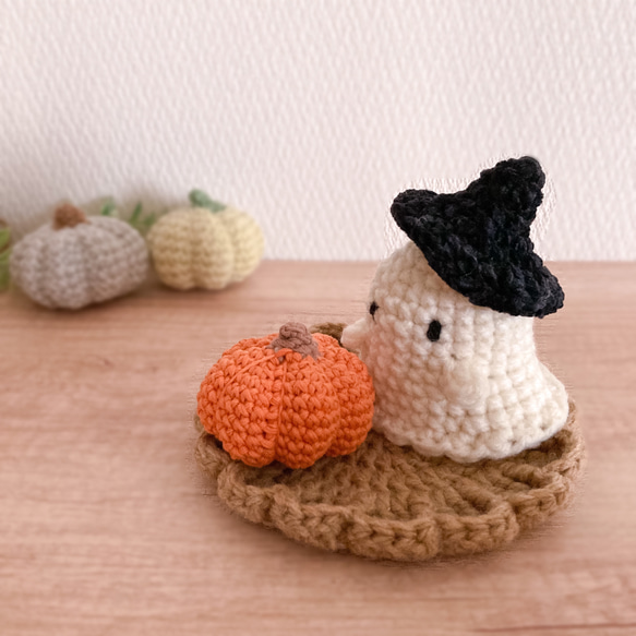 可愛いハロウィンくまさん編みぐるみ❣️おばけとかぼちゃ付き❣️ ハロウィンくまさん あみぐるみ