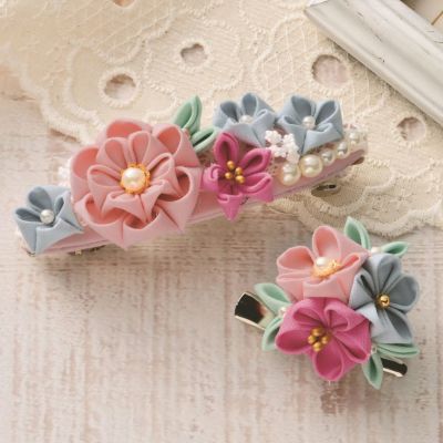 七五三 ３歳ちゃん用 髪飾り＆被布飾り桜☆つまみ細工 ☆令和カラ