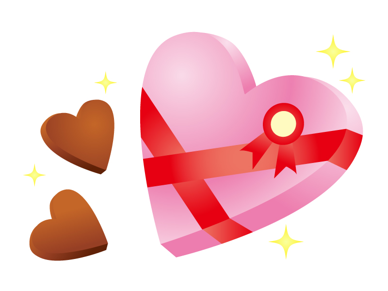 バレンタインのハートマークイラストのフリー素材イラストイメージ