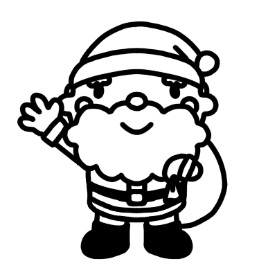 サンタクロースとトナカイ 塗り絵・線画 ：イラスト無料