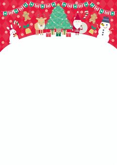 おしゃれクリスマスフレーム枠イラスト パーティ感のあるツリー型のフレーム 無料フリー85095素材Good