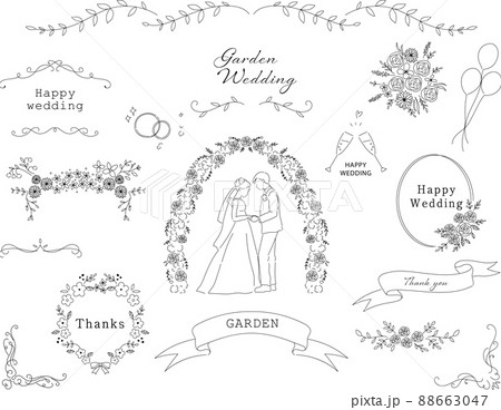 結婚式 花婿と花嫁 のかわいい手書きイラストえんぴつと画用紙