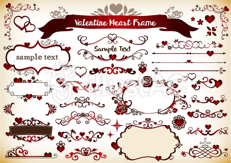 フリーイラスト蝶リボンとハートのバレンタインデーの飾り枠でアハ体験GAHAG著作権フリー写真・イラスト素材集 - GAHAG著作権フリー写真・イラスト素材集