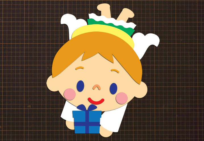 クリスマス 木製&フェルトオーナメント 星の天使 3体セット