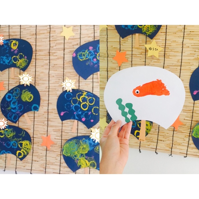 かわいい手作りうちわ製作！夏の製作活動 群馬の吉祥保育園