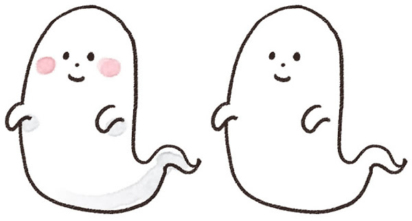 ハロウィンの小さなイラスト素材セット アウトライン：イラスト無料