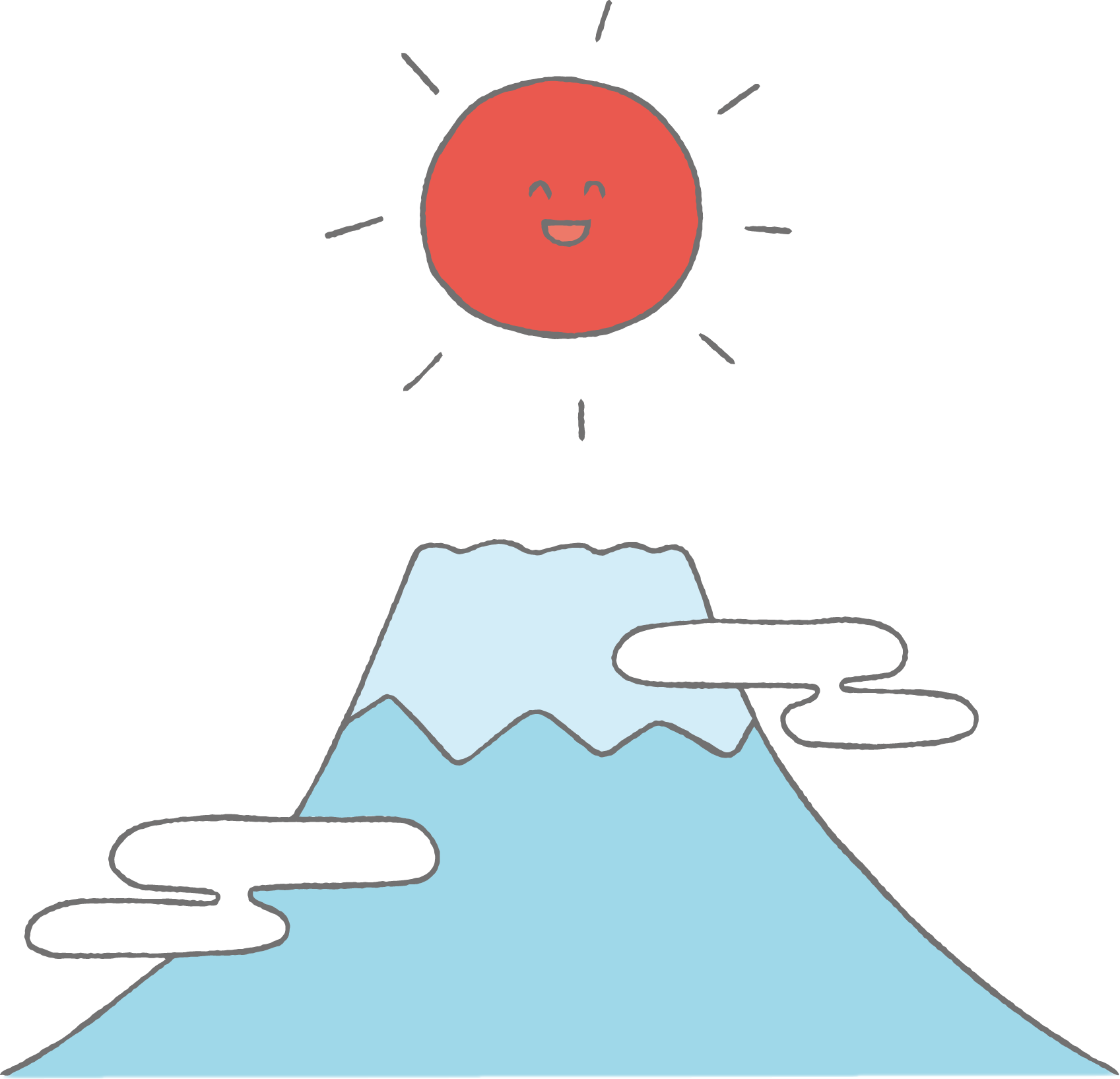 フリーイラスト富士山と初日の出のお正月背景でアハ体験GAHAG著作権フリー写真・イラスト素材集 - GAHAG著作権フリー写真・ イラスト素材集