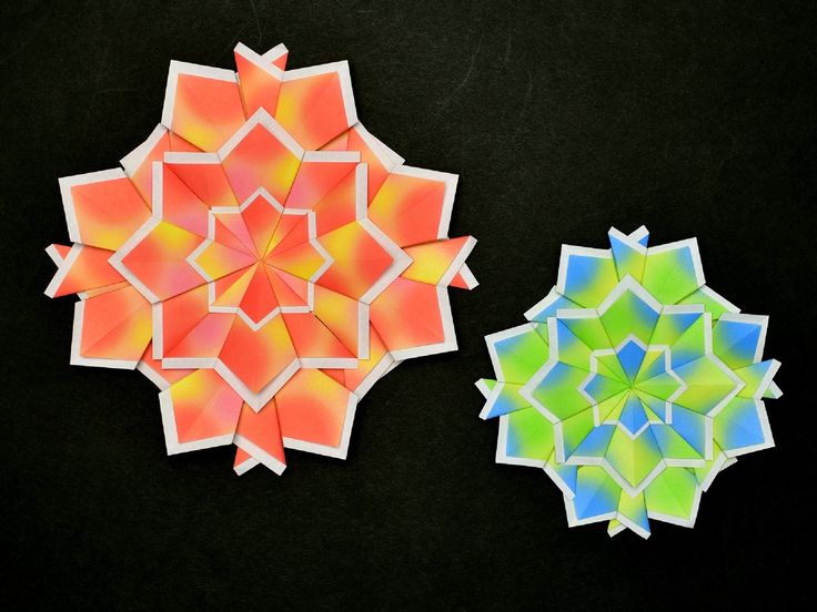 折り紙 笹の葉のリースの折り方 niceno1 Origami Bamboo leaves wreath tutorial