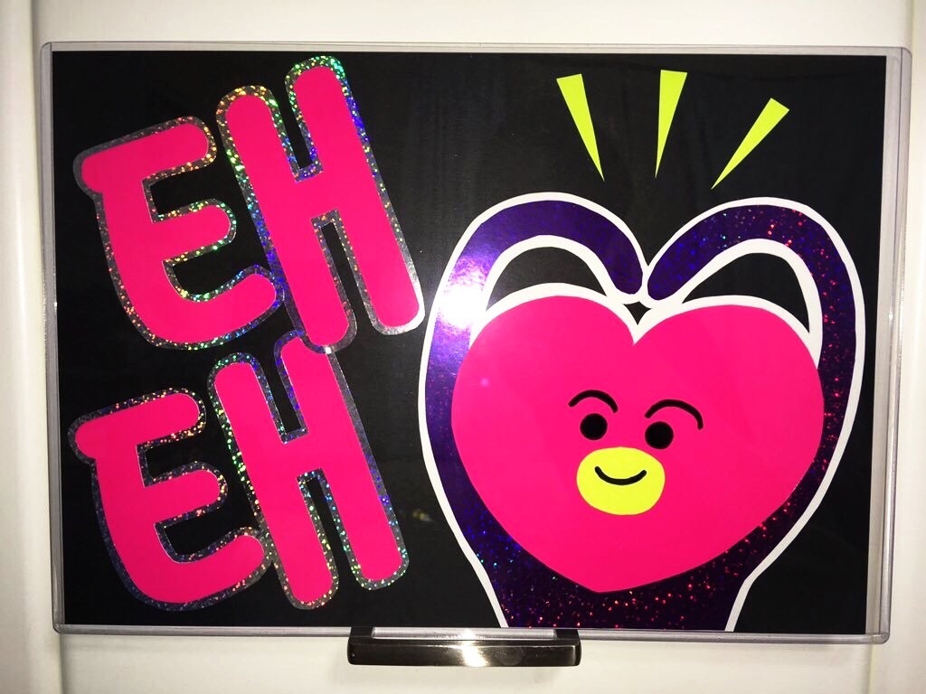 手作り応援ボード K-POP 名前+誕生日おめでとう 韓国語 手作り応援うちわの「うちわでGO」