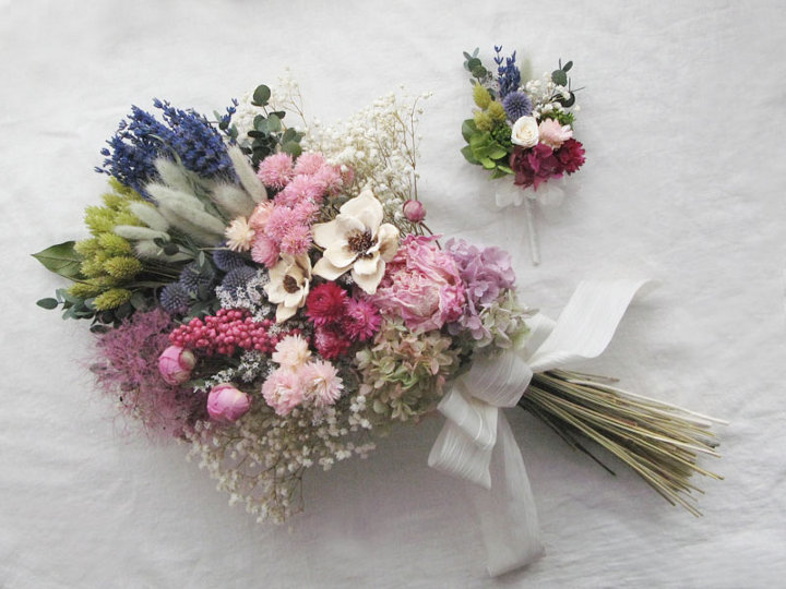 Bouquet ウェディングブーケブライダルブーケ和装ブーケドライフラワープリザーブドフラワーsoui