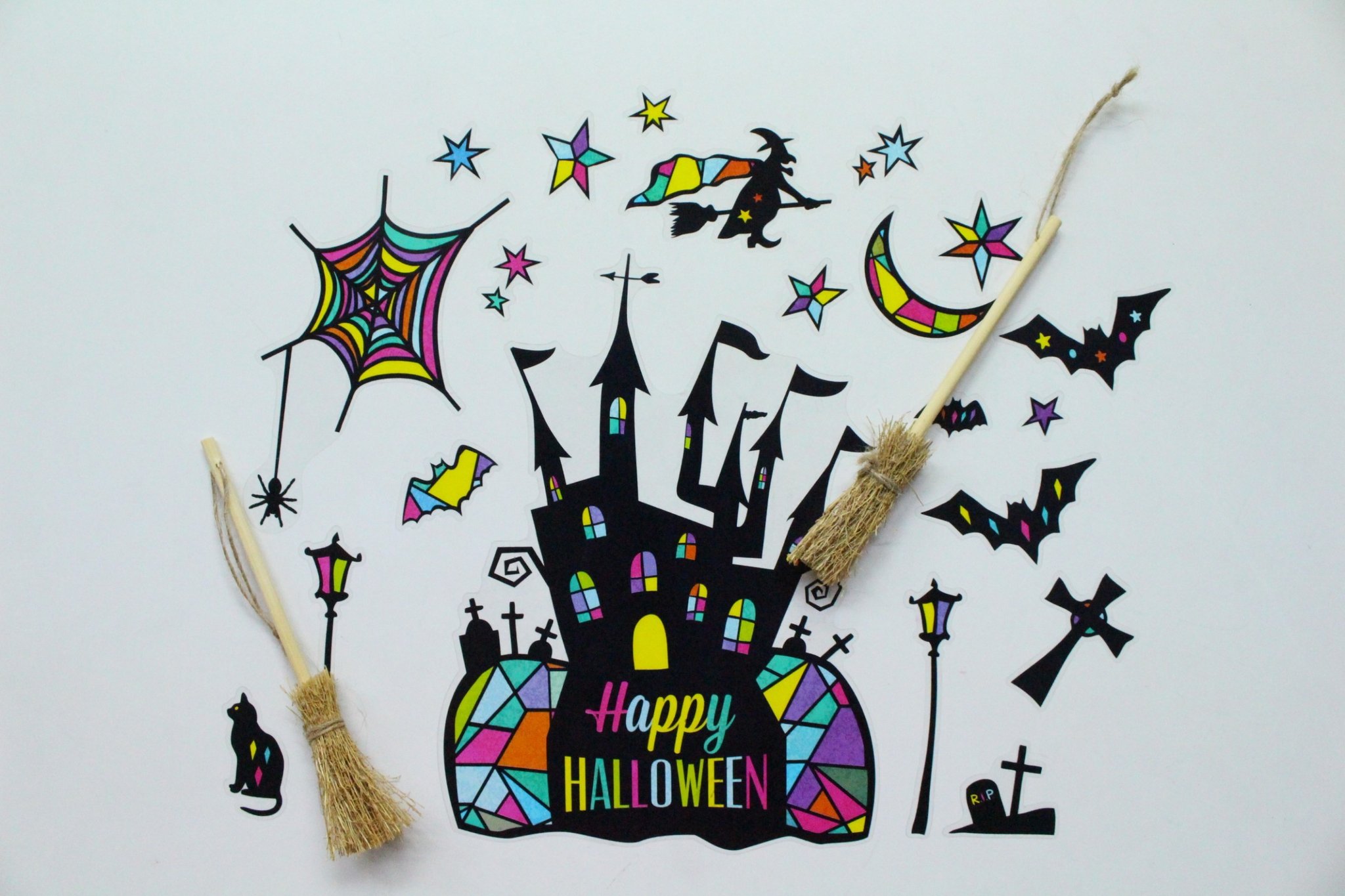 ステンドグラス風・ハロウィン・かぼちゃと黒猫とお化け・グラス アート・秋・プレゼントにも・インテリア雑貨・ハンドメイドYahoo!フリマ 旧PayPayフリマ