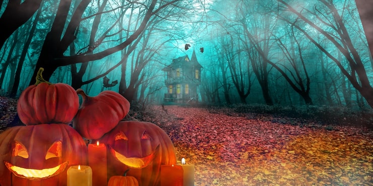 ファンタジー ハロウィーンの風景 イラスト