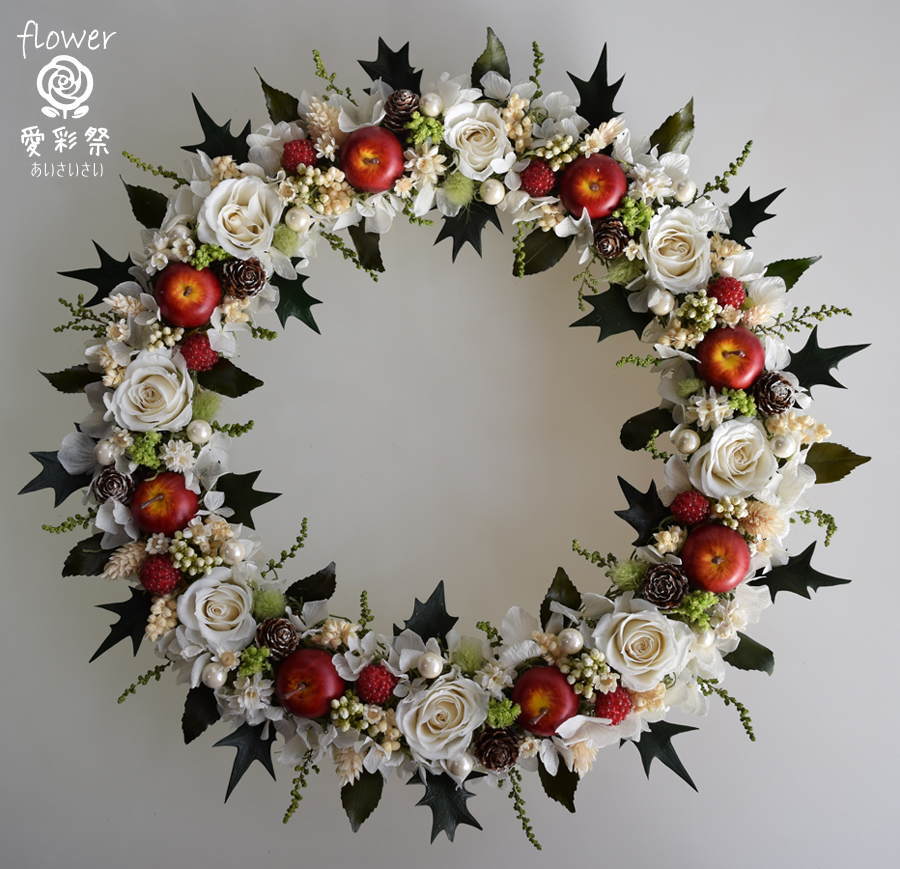 クリスマスリース ニュアンスカラー くすみ ピンク 白 フラワーリース - メルカリ