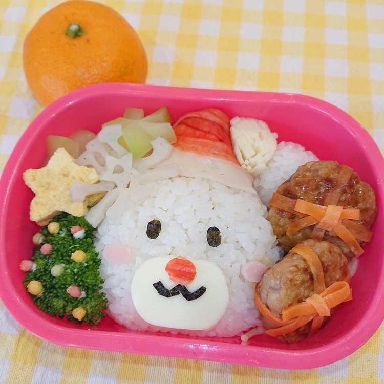 簡単♪三角おにぎりサンタさんと雪だるまくんのクリスマスキャラ弁当料理のレシピや作り方暮らしニスタ