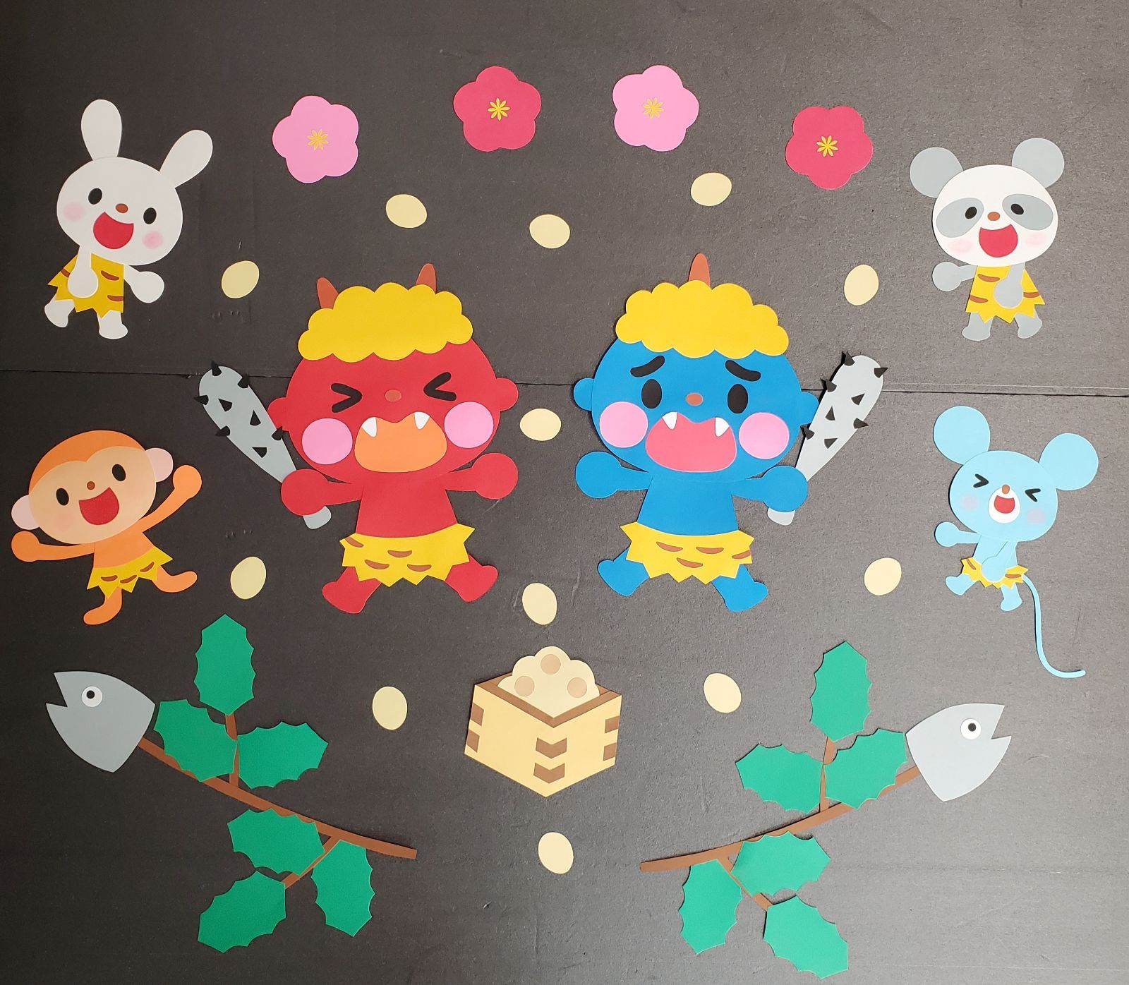 節分 恵方巻き 赤鬼 青鬼 1月 2月 保育園 幼稚園 福祉施設 教材 壁面飾り 壁面制作 画用紙 型紙 お休み中anmi 通販15101724Creema クリーマ