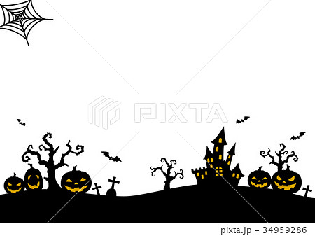 こうもり・ハロウィンのシルエットイラストイラスト無料・かわいいテンプレート