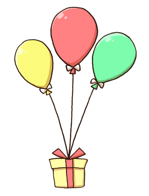 ピンクとゴールドの風船イラスト素材お祝いイラスト素材 - PixelCafe - BOOTH