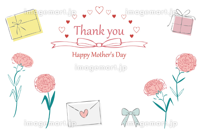 母の日カーネーション：イラスト無料