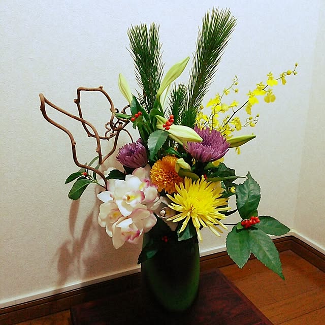 簡単！お正月フラワーアレンジに便利な水引でつくる「松ピック」の作り方フラワーエデュケーションジャパン