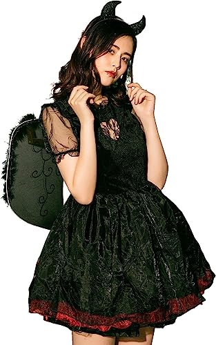 Amazonzwxqe ハロウィン 悪魔 コスチュームハロウィンベールハロウィン の顔、怖い顔の盾、フェイスカバー、ホラーフェイス変装、髪付き悪魔マスク 軽量悪魔の変装、イースターの怖い外観キッズコスチュームアクセサリーおもちゃ