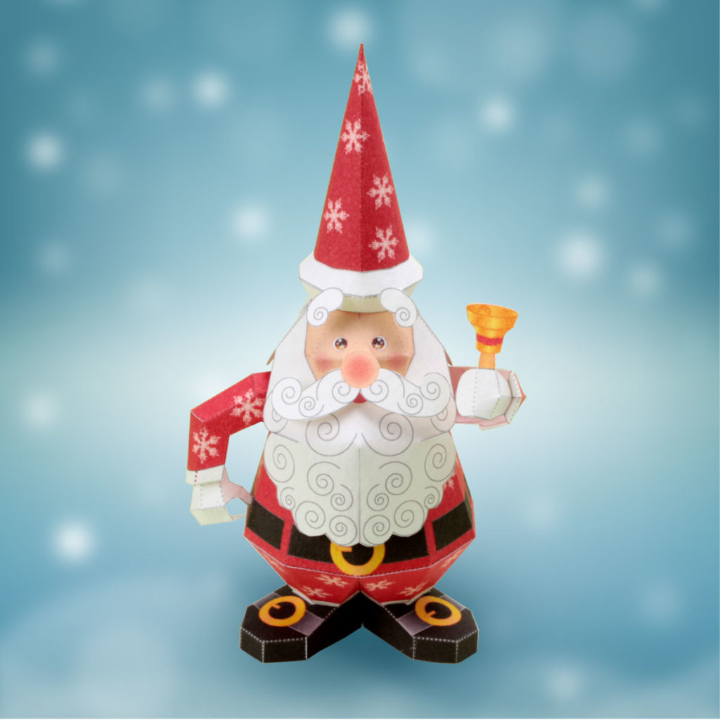 可愛いサンタクロースのペーパークラフト：A4の紙1枚で作る、シンプルで楽しい作り方を紹介！ぴのアートのペーパークラフトブログ