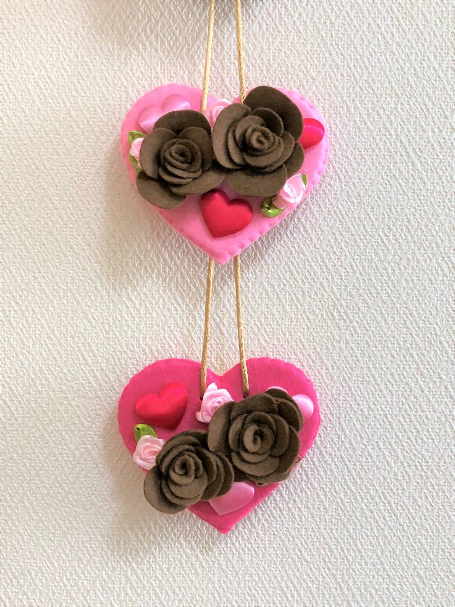 バレンタイン ハートのフェルトタグ バレンタイン 簡単 100均DIY feltValentine handmade craft