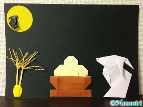 お月見さんリース ハンドメイド 折り紙で飾り付け！子どもと一緒にできるお月