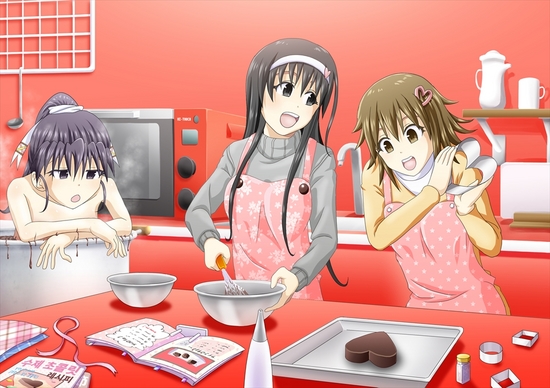 バレンタインデーのチョコレートを作る女性のイラスト - ONWAイラスト