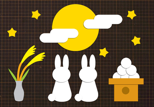 無料ダウンロード型紙で「すすき」の壁面飾りを作ってみた！ 十五夜 秋 お月見 ９月 10月 11月 保育園 幼稚園 介護施設 デイサービス 壁面装飾製作壁面飾り型紙工房