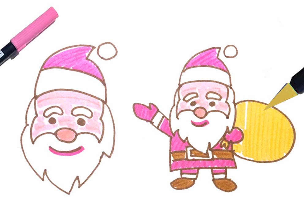 ころころサンタとトナカイ無料イラスト素材素材ラボ