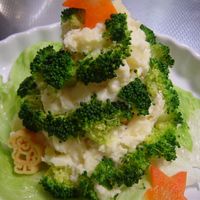 子供と作ろう✨ポテトサラダでXmasツリー✨