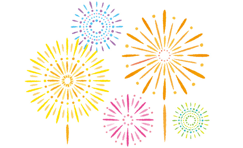 無料映像素材 花火 HANABI 音無