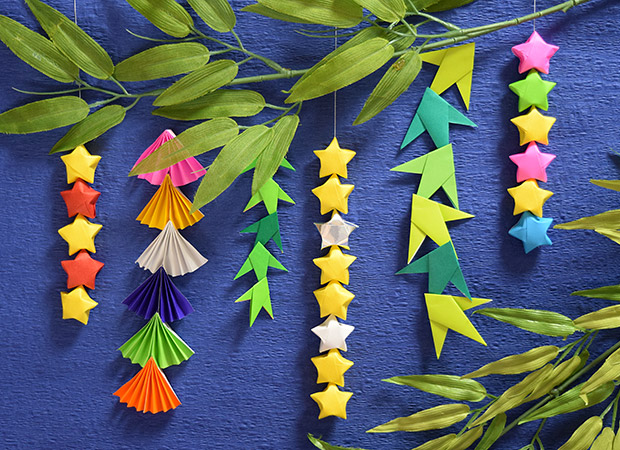 折り紙 七夕飾り☆可愛い星の飾り 星つづり の簡単な作り方