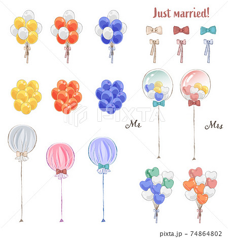 色の風船コンセプトテンプレート休日幸せな日、背景のお祝いイラスト。Premiumベクトル素材