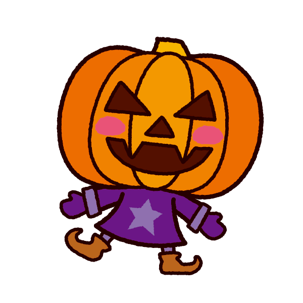 ハロウィン かぼちゃ 魔女 お化け コウモリ の無料イラストフリー素材