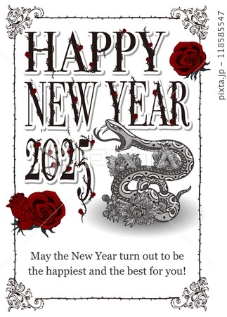 再アップ 筆記体で書こう ”Happy New Year” in cursive