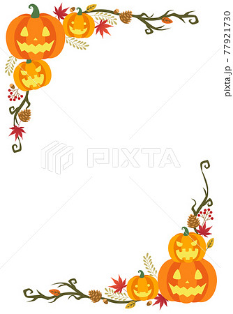 ハロウィン キャンディー・かぼちゃ・おばけ のフレーム枠イラスト無料フリーイラスト素材集 Frame illust