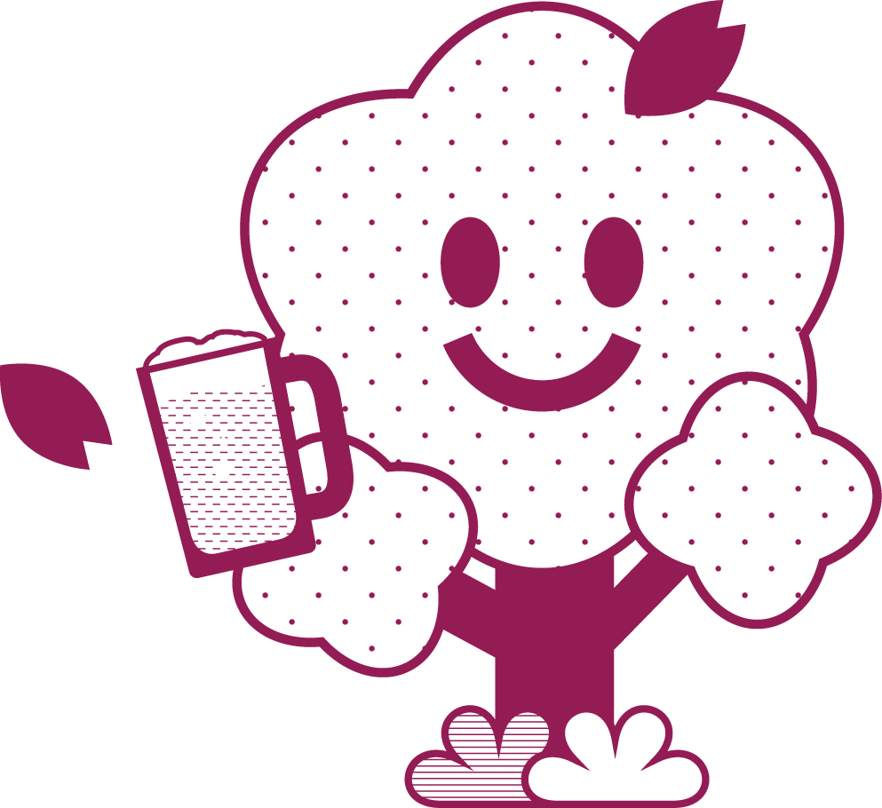 お花見をする男女7人 10179015718 の写真・イラスト素材アマナイメージズ