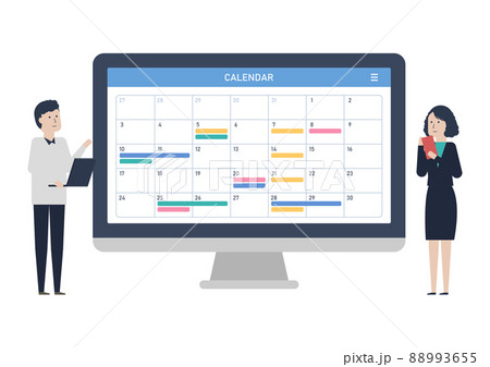 月の行事予定表テンプレート 横・横無料イラスト素材素材ラボ