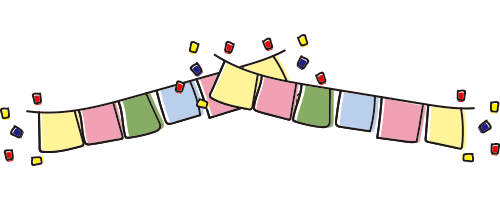 運動会の旗の無料 フリー イラストかわいい手描きの無料素材「てがきっず」保育園・小学校・介護施設にぴったりのフリー素材イラスト