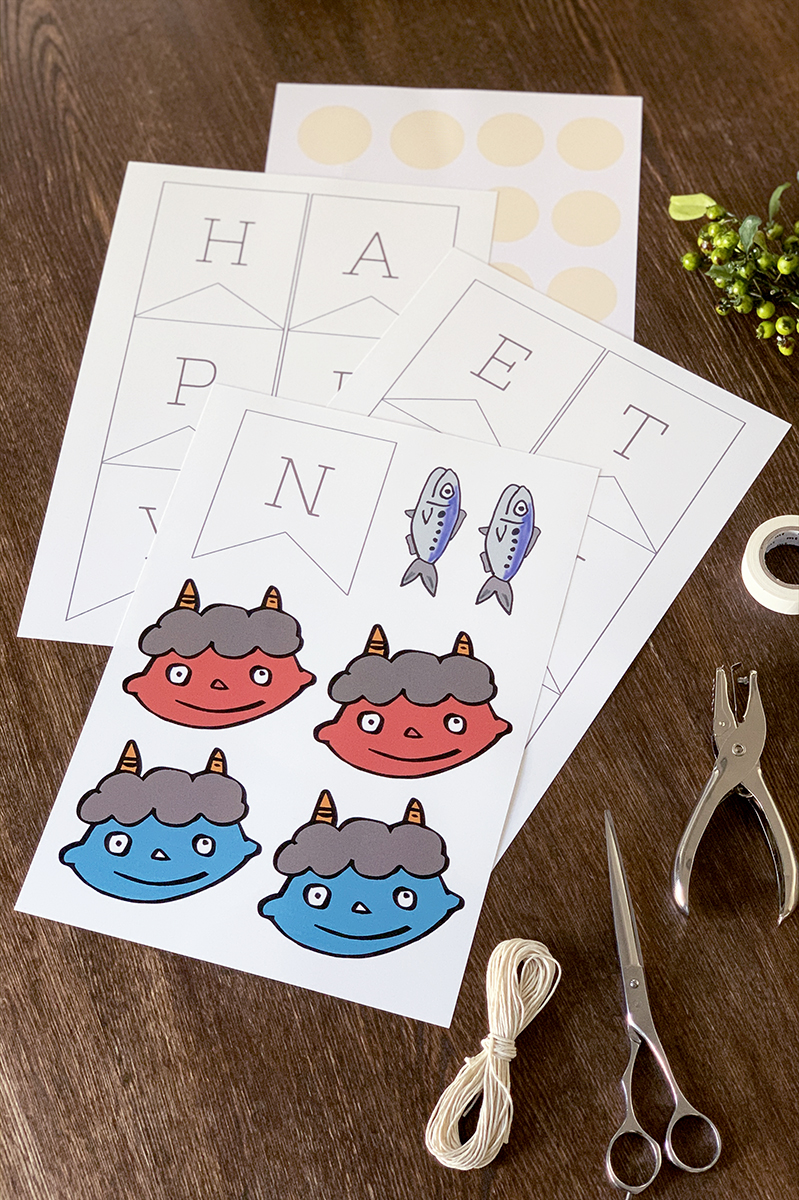 壁面飾り 豆まき 節分 節分 豆まき ガーランド 吊るし飾り 壁面飾り 壁面 2月